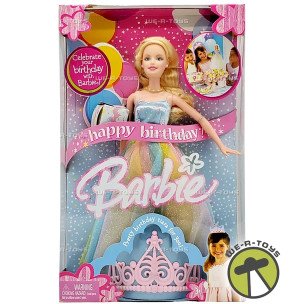 Happy Birthday Barbie Doll with Pretty Tiara for You 2005 Mattel J1785