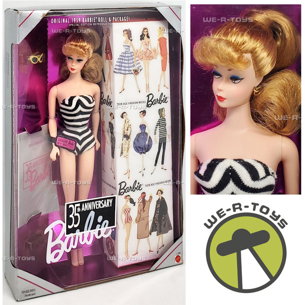 35th Anniversary Barbie Doll Special Edition Reproduction of Original 1959 Doll