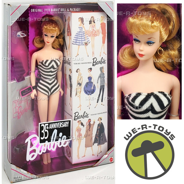 35th Anniversary Barbie Doll Special Edition Reproduction of Original 1959 Doll