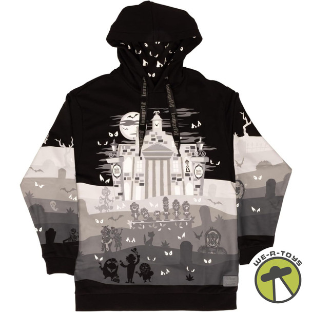 Disney Haunted Mansion Hooded Sweatshirt Glows in the Dark Loungefly Large