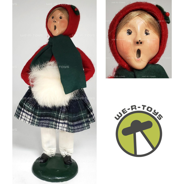 Byers' Choice Girl With White Muffler Caroler Figure 1998 Signed By Byer Used