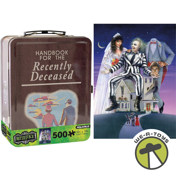 Beetlejuice Handbook for the Recently Deceased 500pc Puzzle in Tin Box Aquarius
