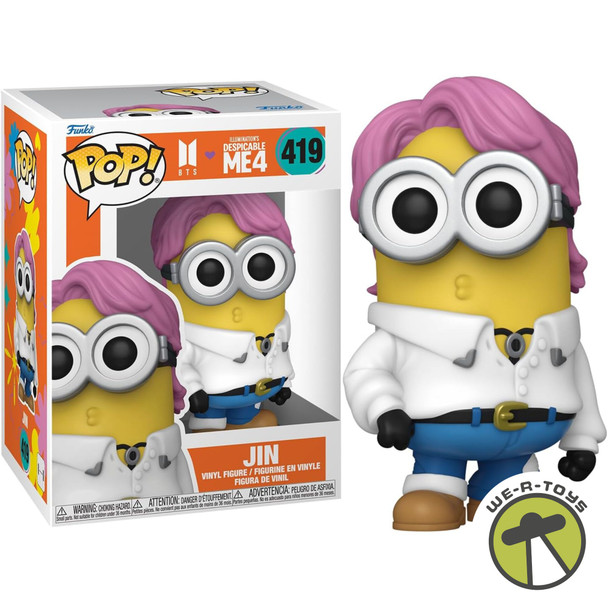 Funko Pop 419 BTS Despicable Me 4 Jin Vinyl Figure 2024