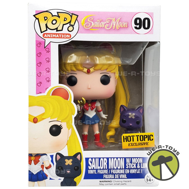 Funko Pop Animation Sailor Moon W/ Moon Stick & Luna Exclusive Figure #90 NRFB