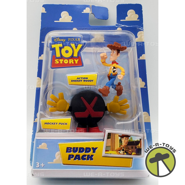 Disney Pixar Toy Story Sheriff Woody & Hockey Puck Buddy Pack RARE Mattel NRFP