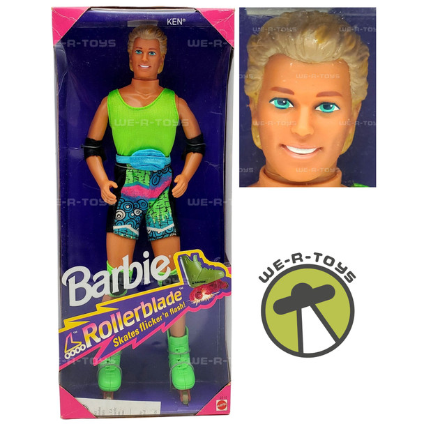 Barbie Rollerblade Ken with Skates that Flicker 'n Flash! 1991 Mattel #2215 NRFB