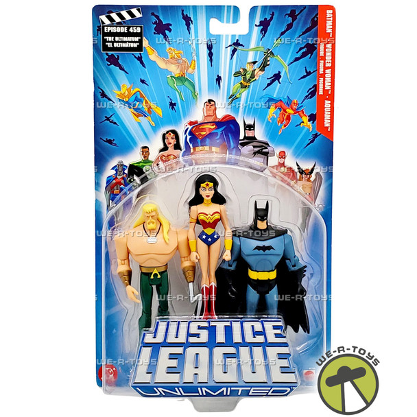 Justice League Unlimited Batman Wonder Woman Aquaman Figures 2004 Mattel H2106
