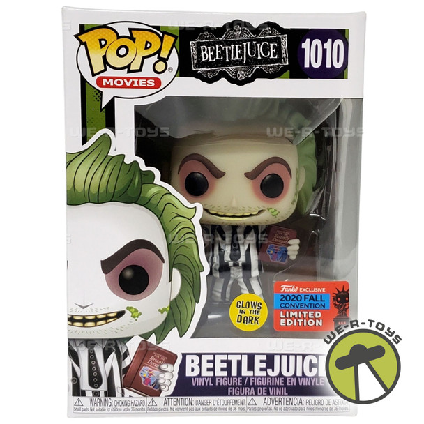 Funko Pop! Movies 1010 Beetlejuice Glow-in-the-Dark 2020 Exclusive Figure NRFB