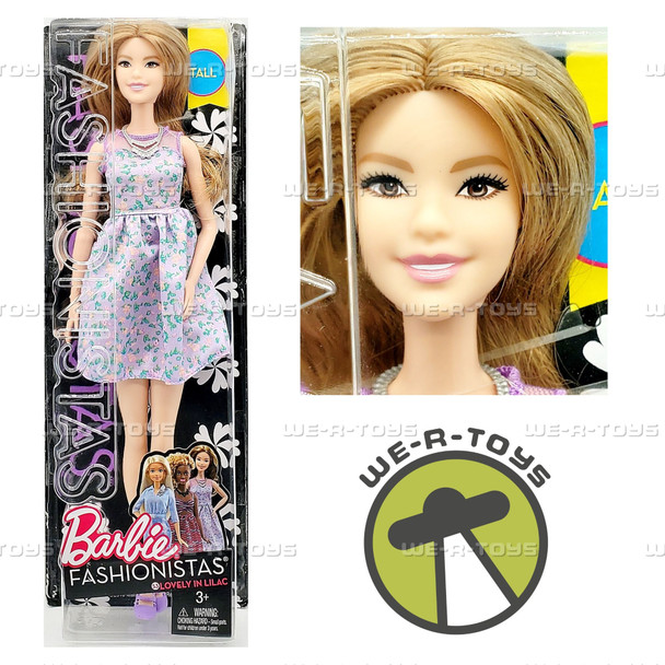 Barbie Fashionistas No. 53 Lovely in Lilac Doll Tall 2016 Mattel DVX75