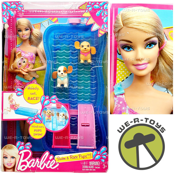 Barbie Swim and Race Pups Doll Playset 2012 Mattel X8404