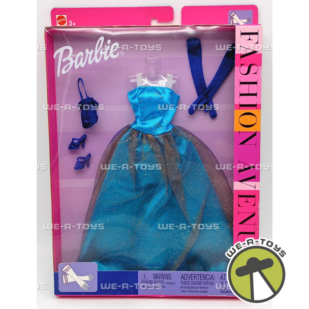 Barbie Fashion Avenue Blue Evening Gown Fashion 2002 Mattel #25755