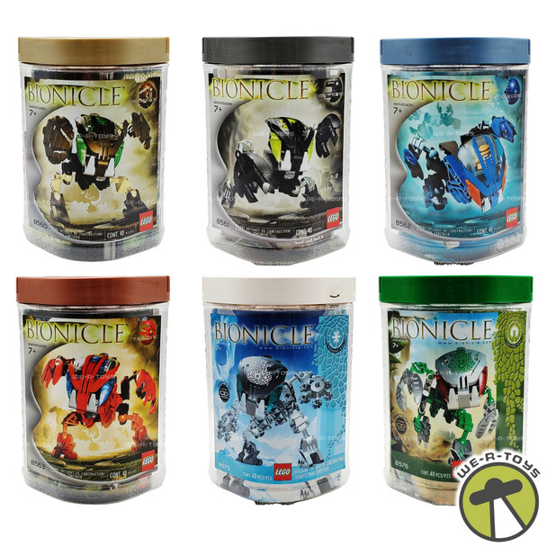 LEGO Bionicle Lot of 6 Pahrak, Nuhvok, Gahlok, Tahnok, Kohrak, Lehvak USED