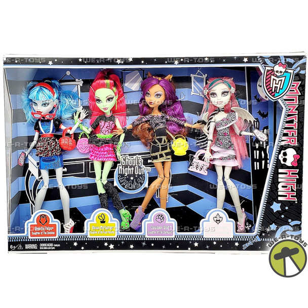 Monster High Ghouls Night Out 4 Doll Set 2012 Mattel BBR96