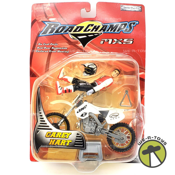 Road Champs MXS Carey Hart Action Figure & Bike 2003 Jakks Pacific #26280 NRFP