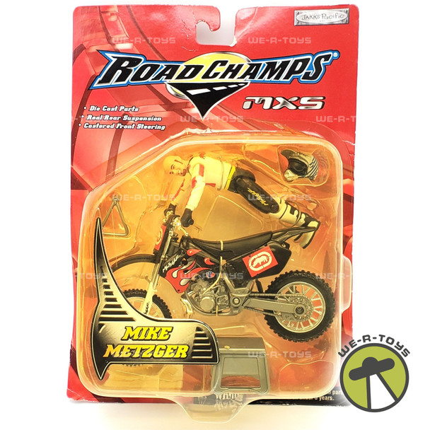 Road Champs MXS Mike Metzger Action Figure & Bike 2003 Jakks Pacific #26280 NRFP