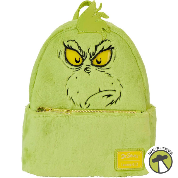 Dr. Seuss Plush Grinch Light Up Cosplay Mini Backpack that Glows Loungefly