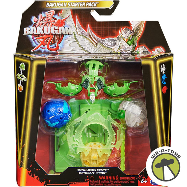 Bakugan Starter 3-Pack, Special Attack Ventri, Octogan and Trox Action Figures