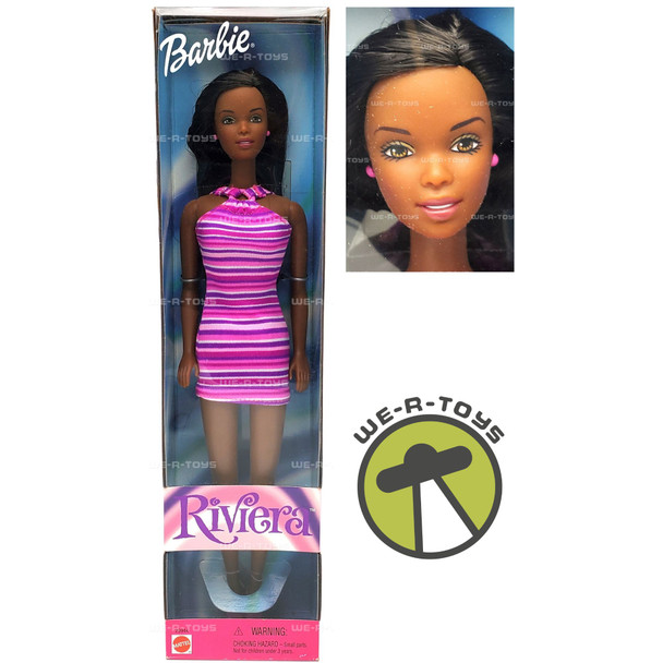 Barbie Riviera African American Doll with Striped Dress 1999 Mattel #29944 NRFB