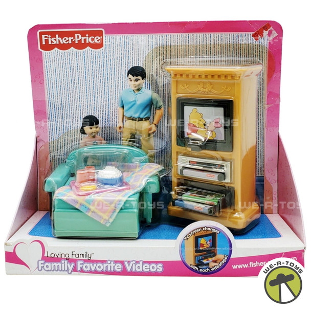 Fisher Price Loving Family Family Favorite Videos Doll Furniture Playset 2001