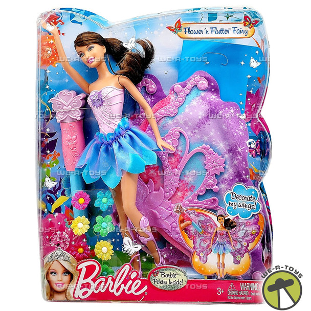Barbie Flower 'N Flutter Fairy Brunette Doll 2011 Mattel 9791