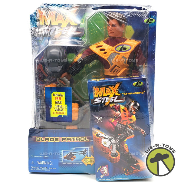 Max Steel Blade Patrol Action Figure and Strangers VHS 1999 Mattel 21830 NRFP