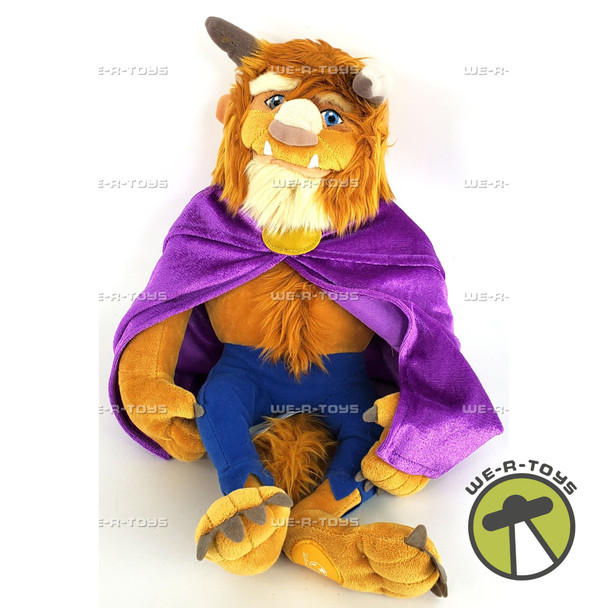 Disney Store Beauty and the Beast 14" Stuffed Beast Plush with Purple Cloak