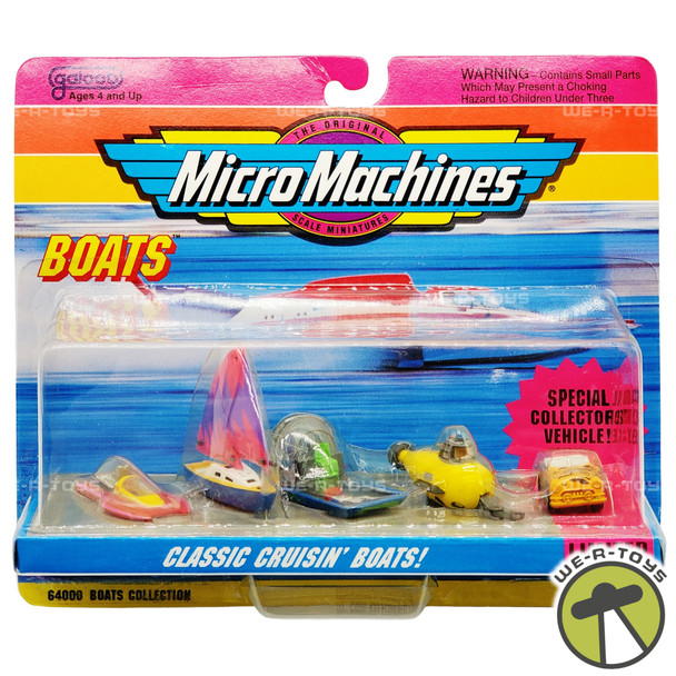 Micro Machines #3 Boats Collection Classic Cruisin' Boats With Bonus Car 1992