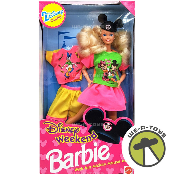 Disney Weekend Barbie Doll Green & Pink Outfit with Extra Outfit Mattel 10723