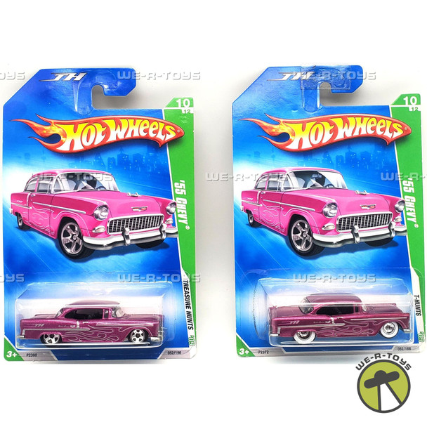 Hot Wheels Lot of 2 '55 Chevy Vehicle 10/12 Treasure Hunts 2008 Mattel