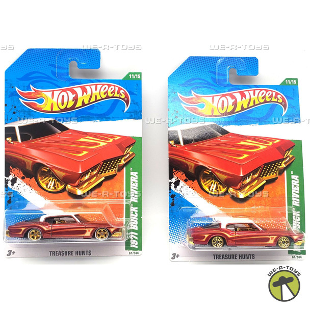 Hot Wheels Lot of 2 1971 Buick Riviera Vehicle 11/15 Treasure Hunts 2010 Mattel