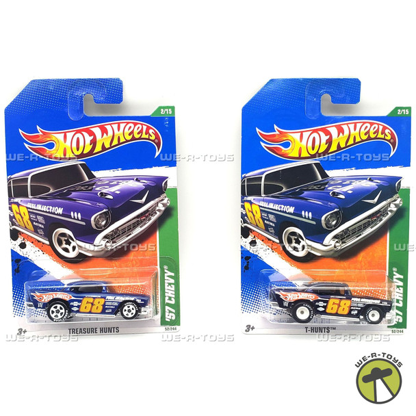 Hot Wheels Lot of 2 '57 Chevy Vehicle 2/15 Treasure Hunts 2010 Mattel