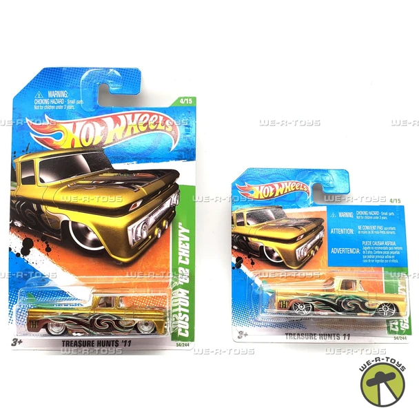 Hot Wheels Lot of 2 Custom '62 Chevy Vehicle 4/15 Treasure Hunts 2010 Mattel