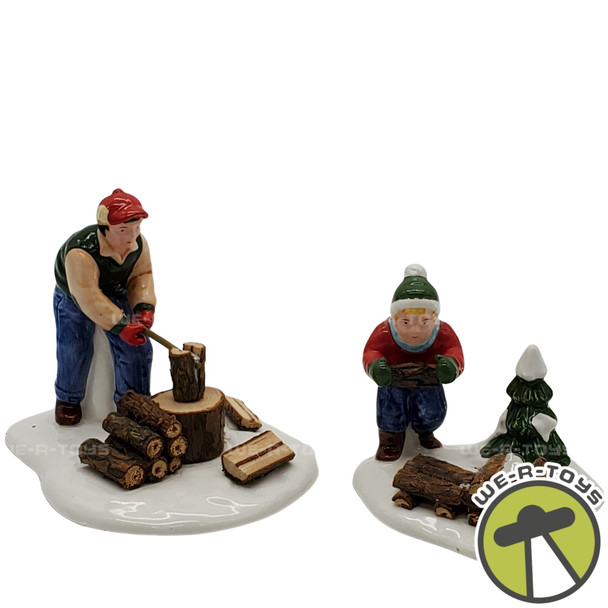Department 56 The Original Snow Village Chopping Firewood Set of 2 Figures 54863