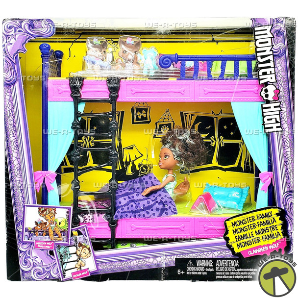 Monster High Monster Family Clawdeen Wolf Sister Dolls Bunk Bed Playset 2017