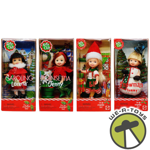 Barbie Kelly Club Holiday Lot of 4 Kelly, Lorena, Jenny, Tommy Dolls 2001 (2)