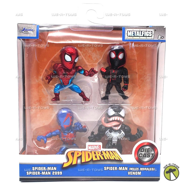 Marvel Spider-Man, Miles Morales, Spider-Man 2099 & Venom Figs Jada Toys #34930