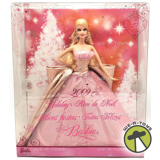 Barbie 2009 Holiday Doll Spanish & Portuguese Package Variation Mattel #R2709