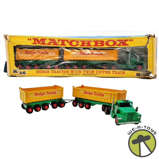 Vintage Matchbox Dodge Tractor with Twin Tipper Train K-16 Lesney