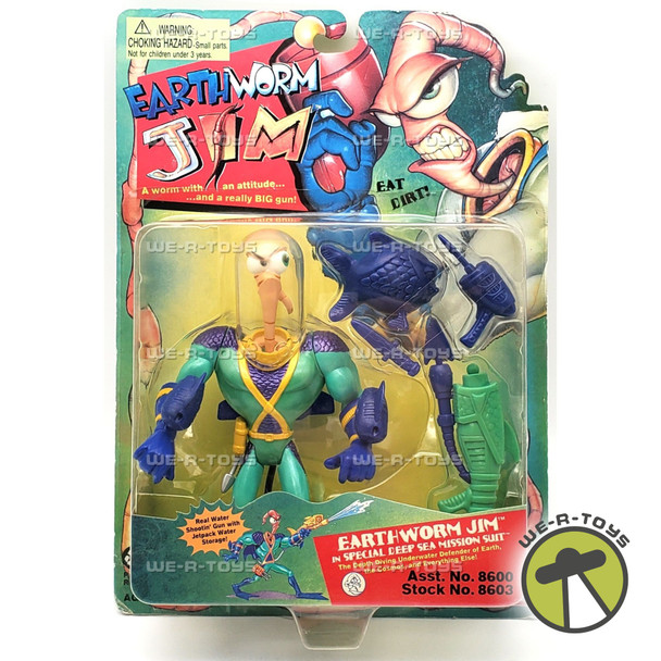 Earthworm Jim in Special Deep Sea Mission Suit Action Figure 1994 Playmates 8603