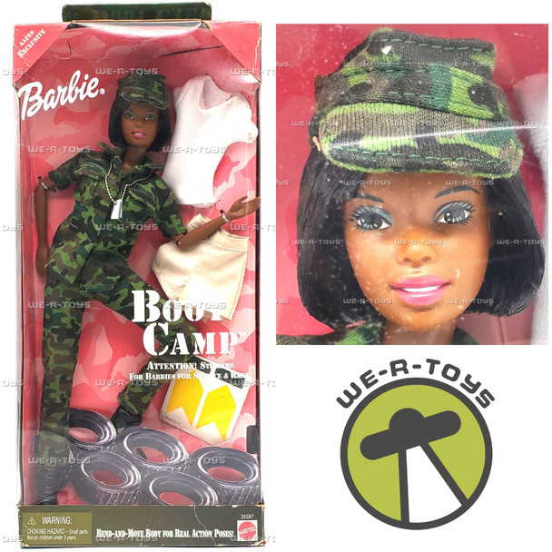 Barbie Boot Camp African American Doll AAFES Exclusive Mattel 1999 #26587
