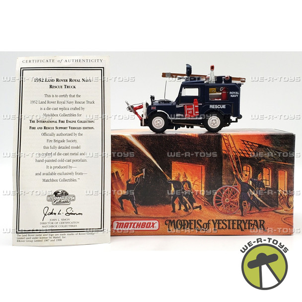 Matchbox Yesteryear Fire Engine Series 1952 Land Rover Royal Navy Rescue Truck