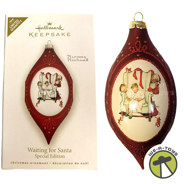 Norman Rockwell Waiting for Santa 2008 Special Edition Hallmark Ornament