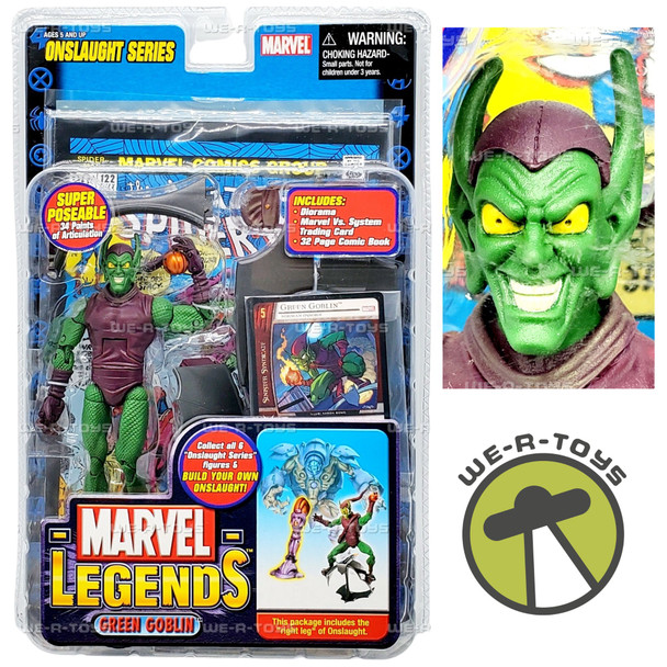 Marvel Legends Onslaught Series Green Goblin Figure with Comic Book 2006 Toy Biz