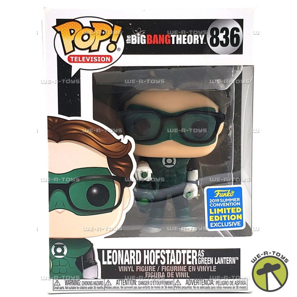 Funko Pop TV Big Bang Theory Leonard Hofstadter as Green Lantern 2019 Figure 836
