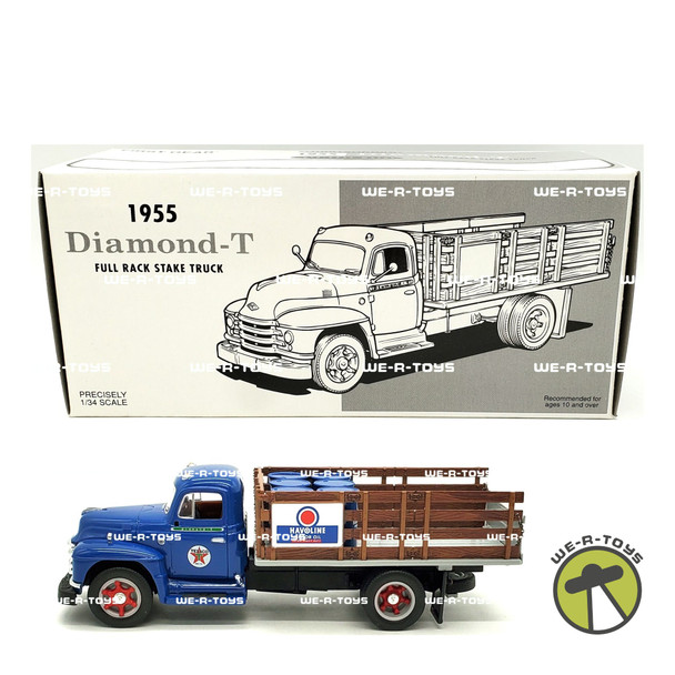 First Gear Texaco Havoline 1955 Diamond-T Full Rack Stake Truck 1997 #19-2141