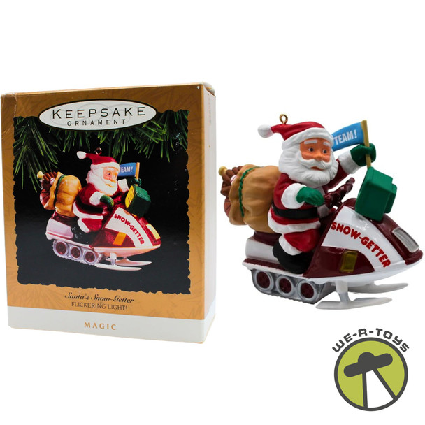 1993 Hallmark Keepsake Santa's Snow Getter Flickering Light Ornament