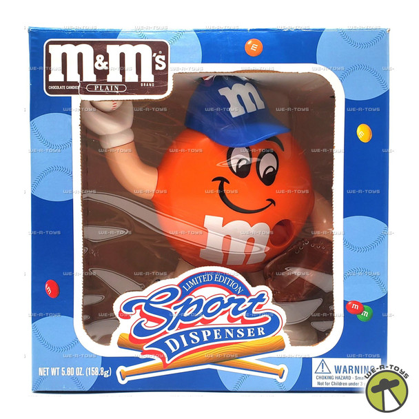 M&M's Orange Baseball Pitcher Candy Dispenser Limited Edition Collectible