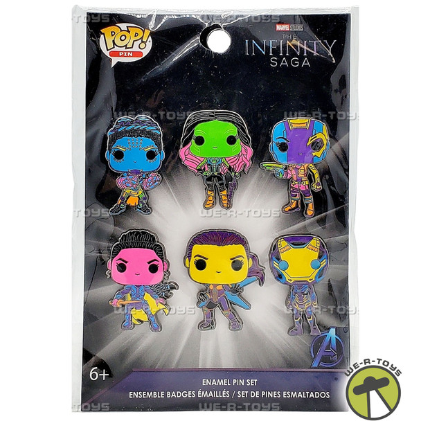 Funko POP Pin The Infinity Saga Women of Marvel Neon 6 piece Enamel Pin Set