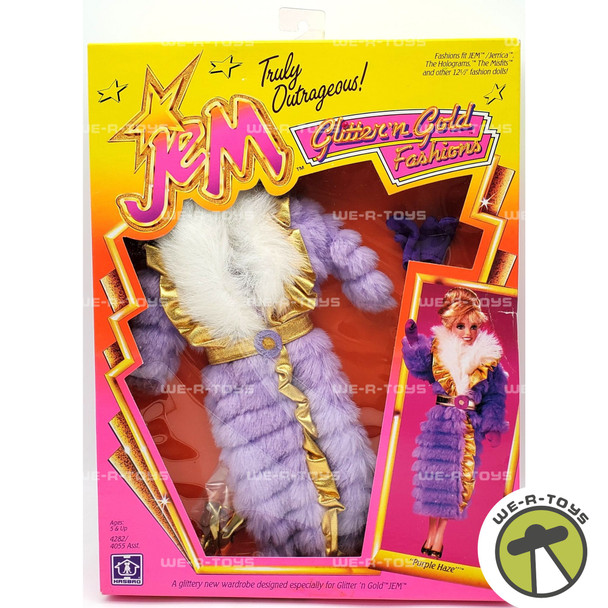 Jem Truly Outrageous Glitter'n Gold Purple Haze Doll Fashion 1986 Hasbro #4282