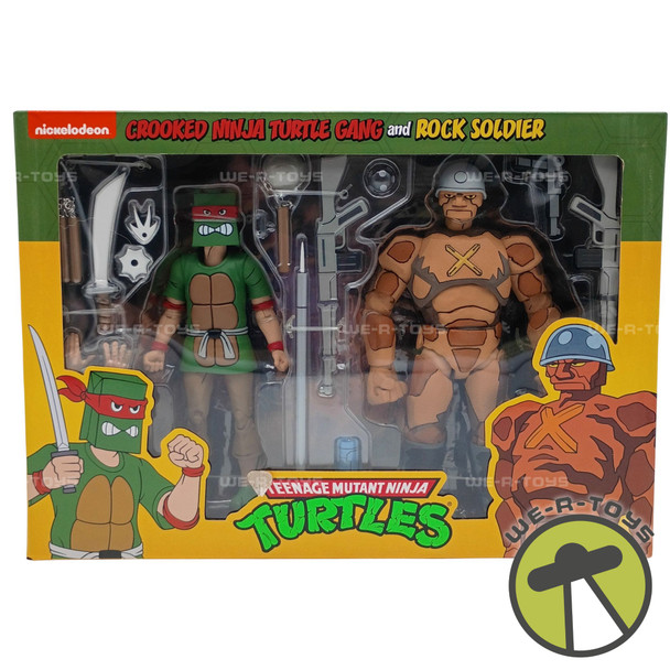 TMNT Crooked Ninja Turtle Gang and Rock Soldier Action Figures 2022 NECA 54252